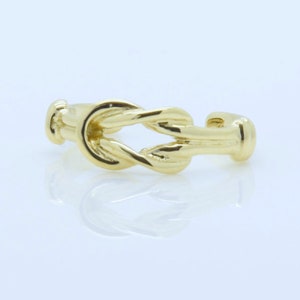 10k Solid Yellow Gold Women's Love Knot Gorgeous Statement Dainty Beach Summer Adjustable Minimalist Toe Ring