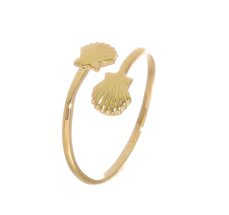 14k Solid Yellow Gold Minimalist Dainty Coastal Nautical Beach ...
