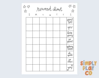 Reward Chart, Kids Goal Tracker, Kids Printable Activities, Job Chart,  Habit Tracker, Fun Worksheets for Kids, Incentive Chart, Calendar