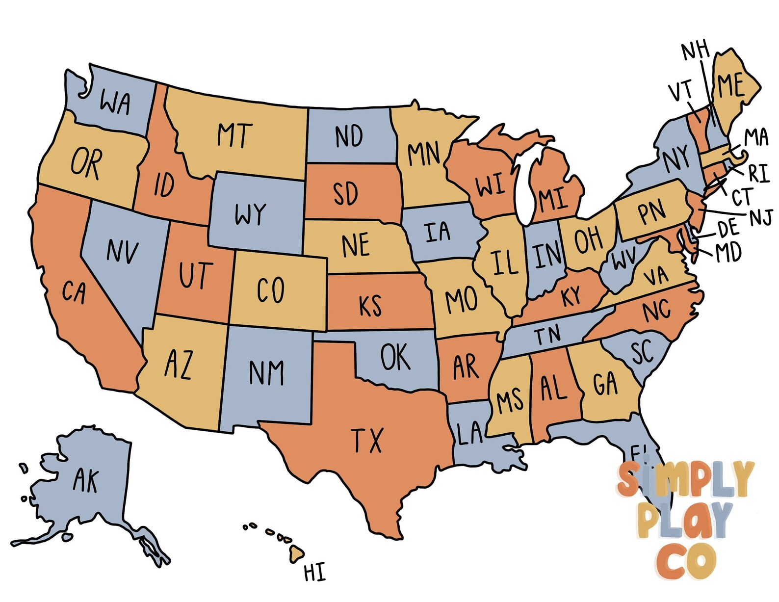 Map of United States Kid's Geography Learn and Play - Etsy