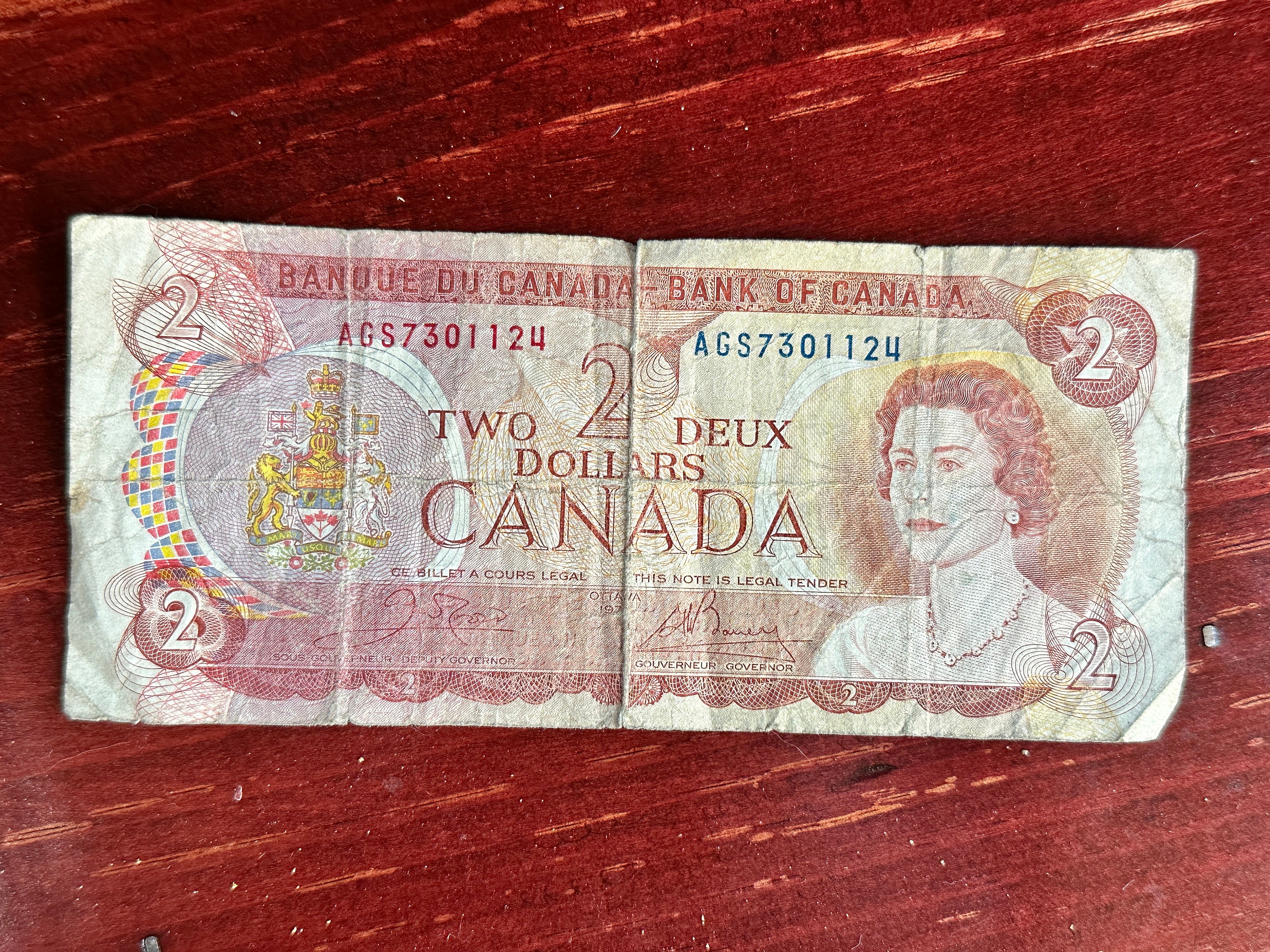 Two Dollars Paper Money 1974 Canada Two Dollars Bill - Uncirculated  Banknote With Random Serial Number Canada $2 Bill