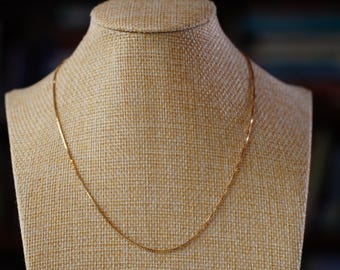 Vintage 14k gold 16" 1mm box chain necklace