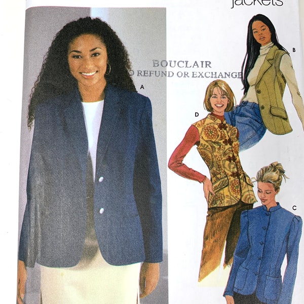 Adult women's 3 hour jacket blazer pattern Simplicity 5738 size 14 16 18 20 22