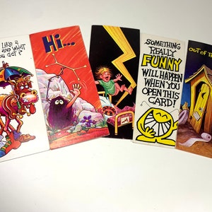 Cartes de voeux étroites humoristiques drôles vintage des années 70