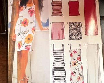 Women's Knit Dress Camisole and Skirt Pattern New Look 6178 Size A 8-18