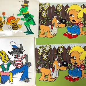 Vintage 80s Polish TV show stickers Pszczolka Maya