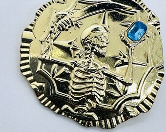 Disney Pin Pirate Coin Cursed Aztec Gold Coin Skeleton Blue