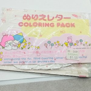 Lot de lettres à colorier Sanrio Little Twin Stars vintage 1976