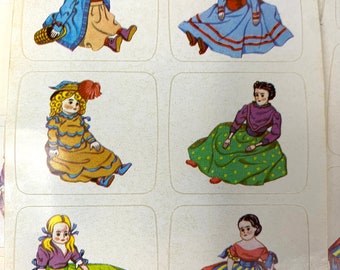 Vintage 80s doll stickers - 4 sheets