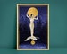 Limited Edition Giclée art print / Gold Leafed Gilded art print/ The Moon Magic Goddess/ Art Deco style signed print 