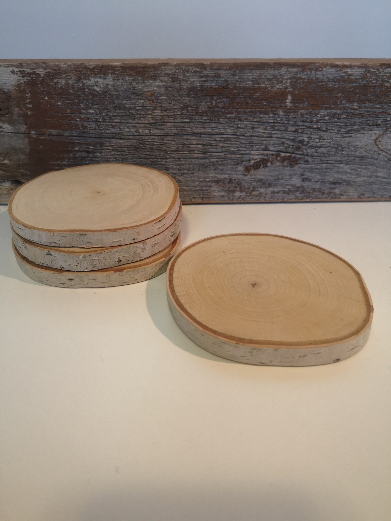 4 Pack Birch Wood Coasters Etsy