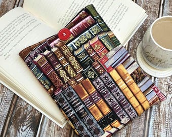 Library Book Sleeve with Pocket, Padded Book Cover