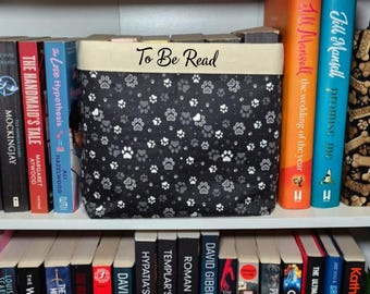 Personalized Paw Print Book Storage: Padded Fabric Book Organizer