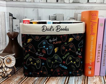 Personalized Controller Fabric Book Organizer, Kids Room Decor