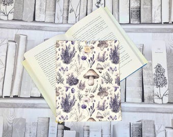 Mushroom Floral Padded Book Sleeve with Pocket: Book Lover Gift