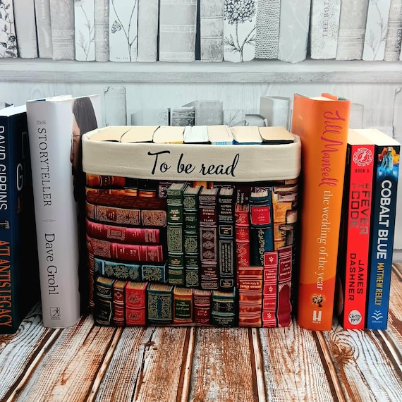 Personalised Fabric Book Storage Basket: Library Design, Dorm Organizer