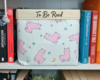 Personalised Pink Llama Book Storage, Room Decor