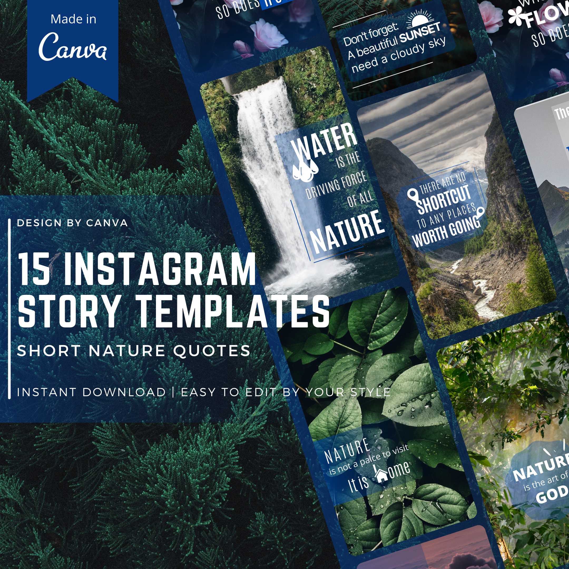 15 SHORT NATURE QUOTES Use For Instagram Story Templates | Etsy