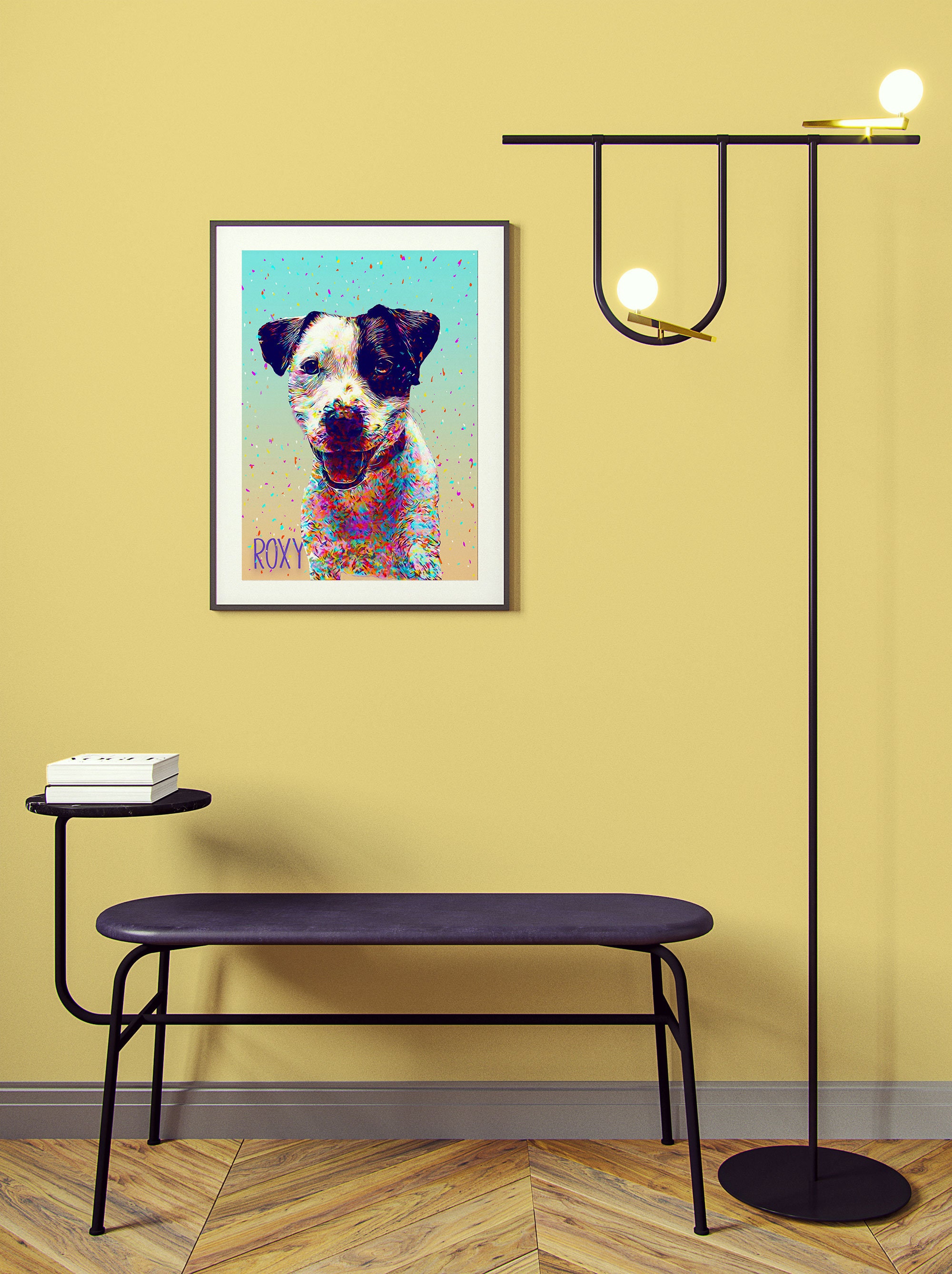 Modern Pet Portrait. Custom and Personalized. Pet Wall Art Etsy