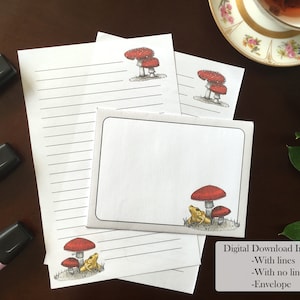 Juego de cartas digitales de amigos venenosos imprimibles, hojas estacionarias de descarga instantánea para escribir cartas, en blanco y forradas con sobre