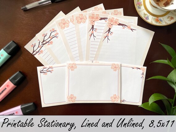 All Cherry Blossom Printable Paper Sets Pack Instant Download | Etsy