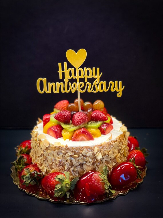 Custom Anniversary Cake Topper Etsy