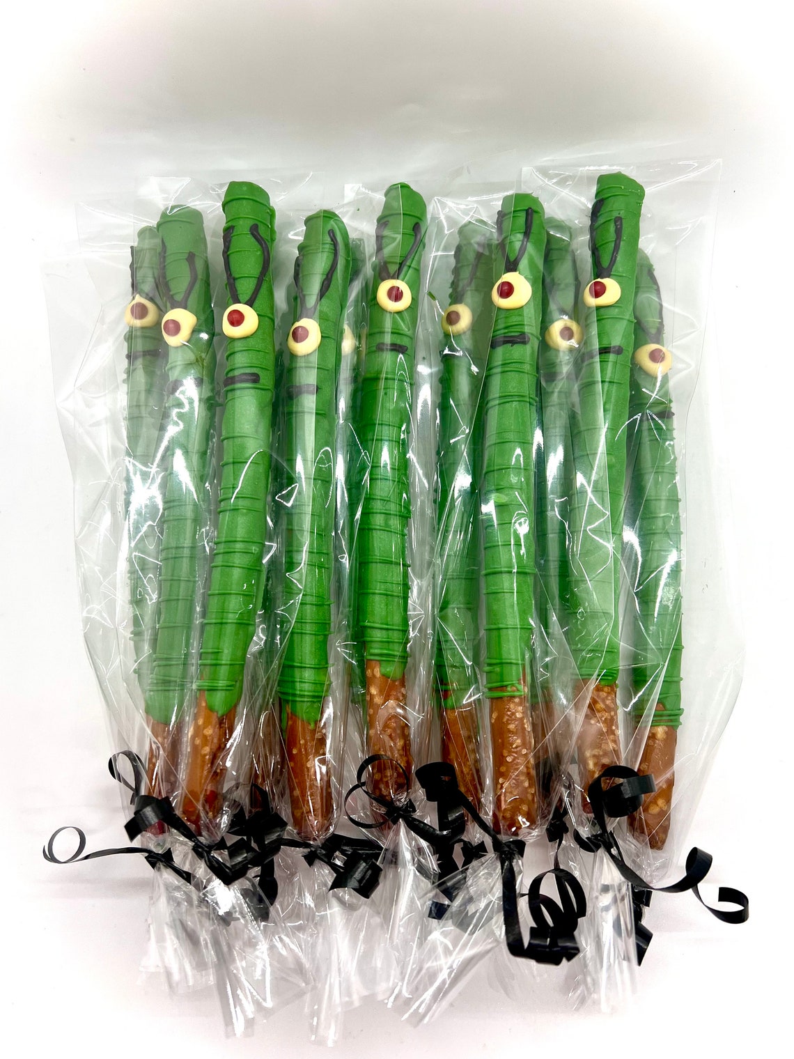 1 Dozen Chocolate Covered Pretzel Rods / Plankton / Spongebob Etsy