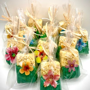 Hawaiian / Luau/ tropical theme rice krispy treats (1 dozen)