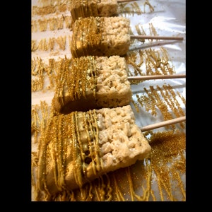 Gold Chocolate Covered Rice Krispy Treats 1 Dozen - Etsy