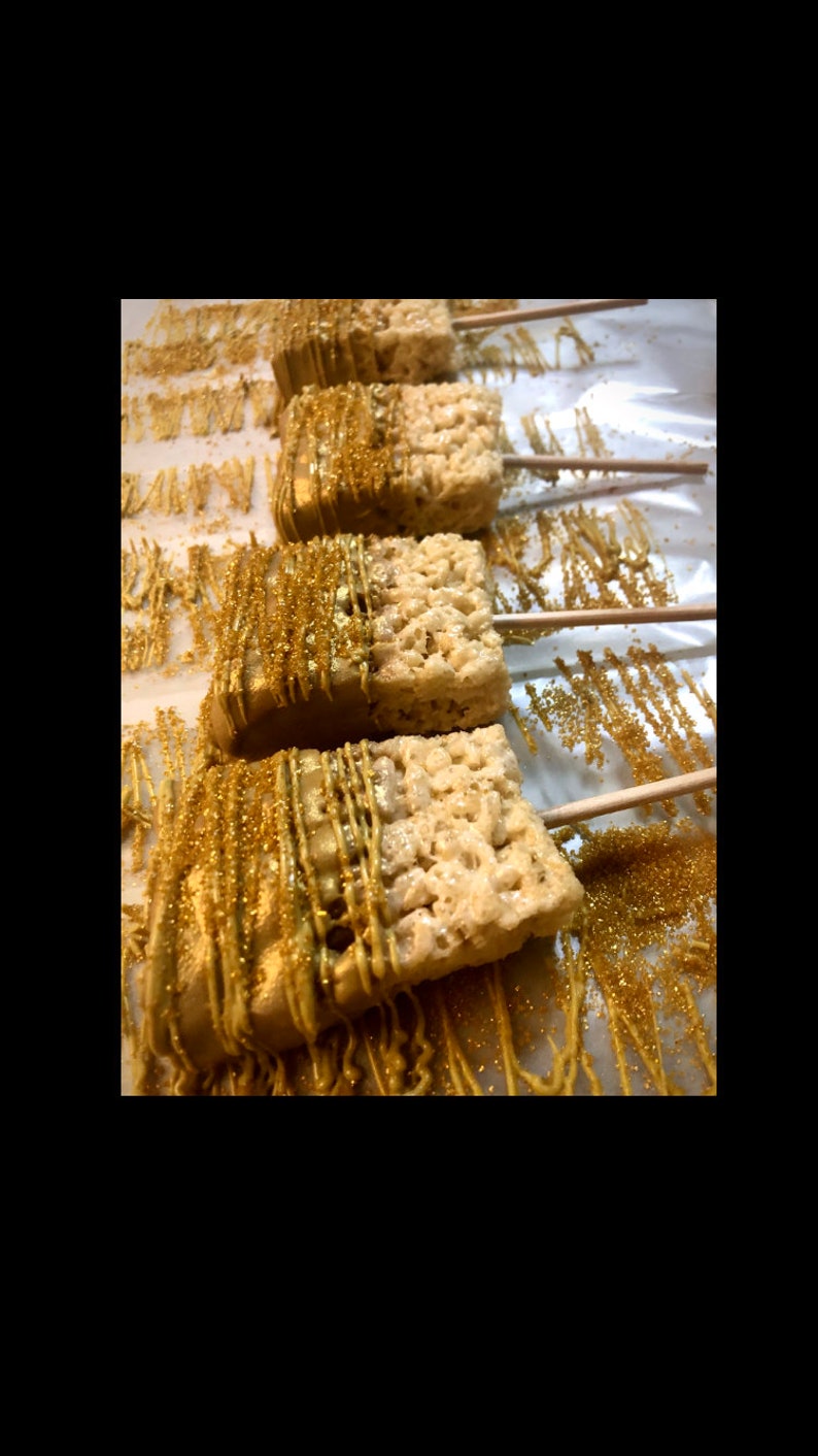 Gold Chocolate Covered Rice Krispy Treats 1 Dozen - Etsy