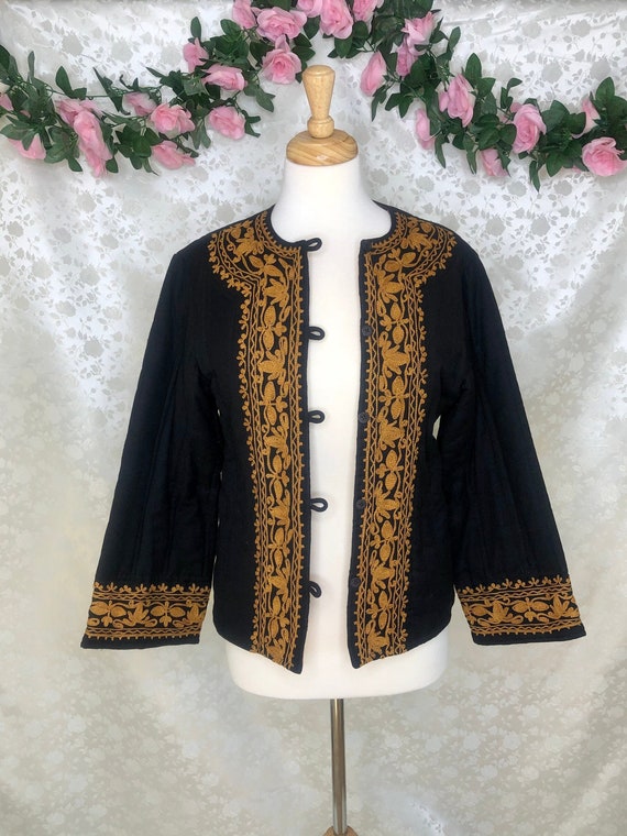 Decorative Black And Tan Jacket