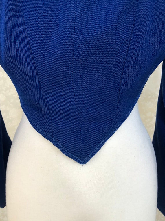 Vintage Cropped Blue And Gold Uniform Jacket - image 6