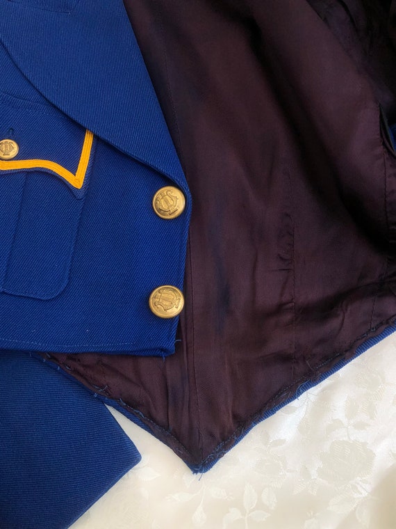 Vintage Cropped Blue And Gold Uniform Jacket - image 10