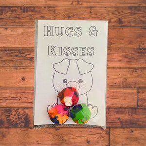 Custom pig crayons, pig party favors, pig birthday gift, back to school, kids gift, Its my birthday, made using recycled non-toxic crayons