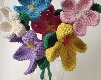 Macrame Forever Flower: Vintage-Inspired Cotton Floral Decor