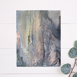 Snake Skin Inspired Acrylic Painting: Metallic Reptile Art, 8x10 Canvas