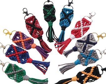 Men's Sports Keychain Gift, School Color Custom Key Ring