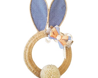 Bunny Wreath: Twine Easter Decor with Cotton Tail