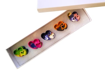 Double Heart Crayons Gift Set: Non-Toxic Recycled Crayons