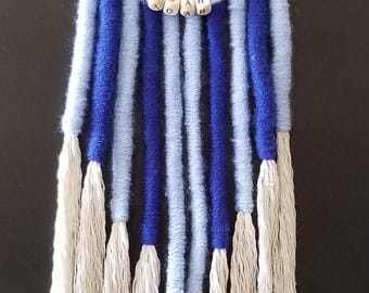 Personalized Blue Macrame Baby Name Wall Hanging: Nursery Decor