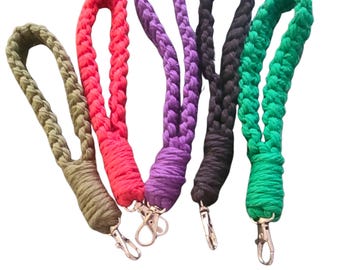 Macrame Wristlet Lanyard: Boho Keychain, Unique phone, or wallet holder