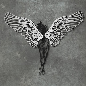 Angel Wings Metal Wall Art, Large Metal Wall Art, Unique Design Modern Wall Decor,