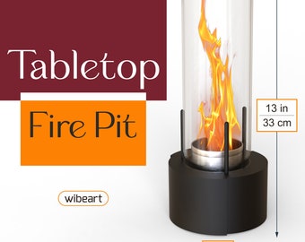 Wibeart Tabletop Feuerstelle - Rauch- und geruchlos, perfekte rotierende Flamme Visuelle Wärmequelle Dekorativer Tischkamin, Romantisches Geschenk