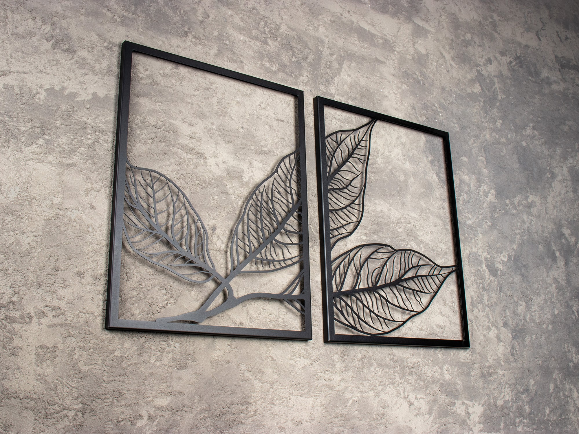 Leaf Metal Wall Art Oversized Metal Wall Decor Living Room Etsy