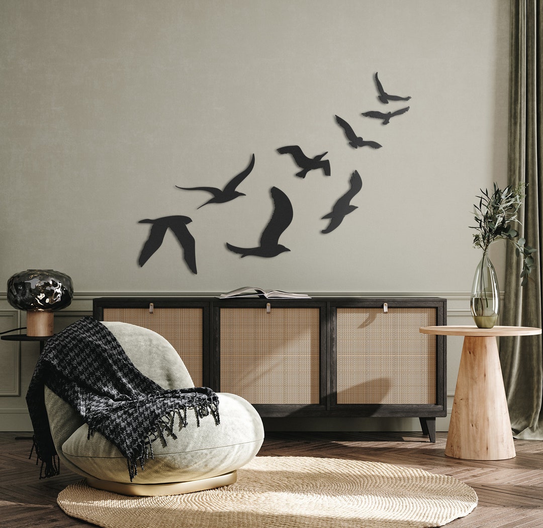 Flying Birds Wall Art Decor, Metal Bird Art, Metal Bird Silhouette