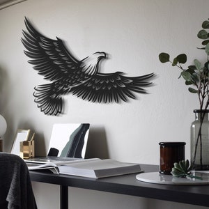 Metal Eagle Wall Art,  Wings Open Eagle Metal Wall Decor, Animals Wall Art, Office Wall Decor, Eagle Metal Sign, Eagle Wall Hanging