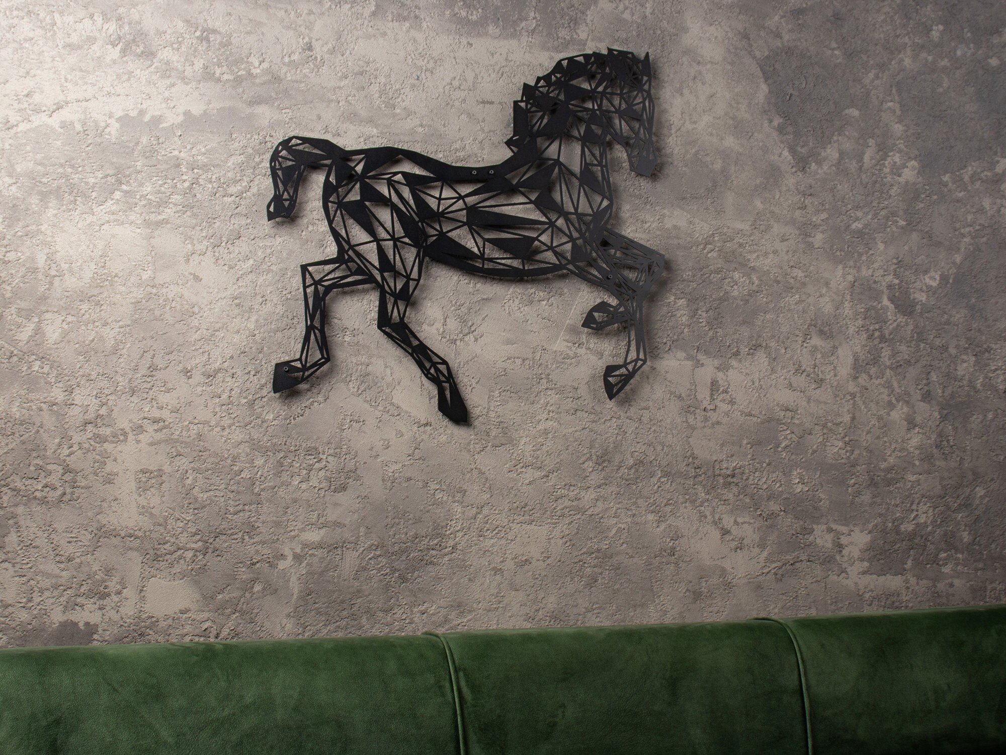 Horse Metal Wall Art Black Horse Wall Art Geometric Horse Etsy