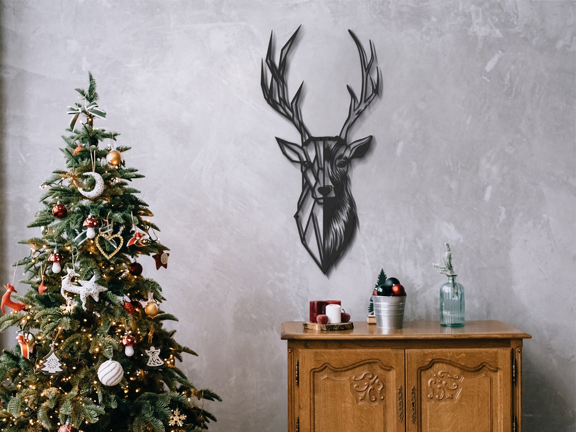 Deer Metal Wandkunst Metall HirschKopf Metall Hirsch Etsy