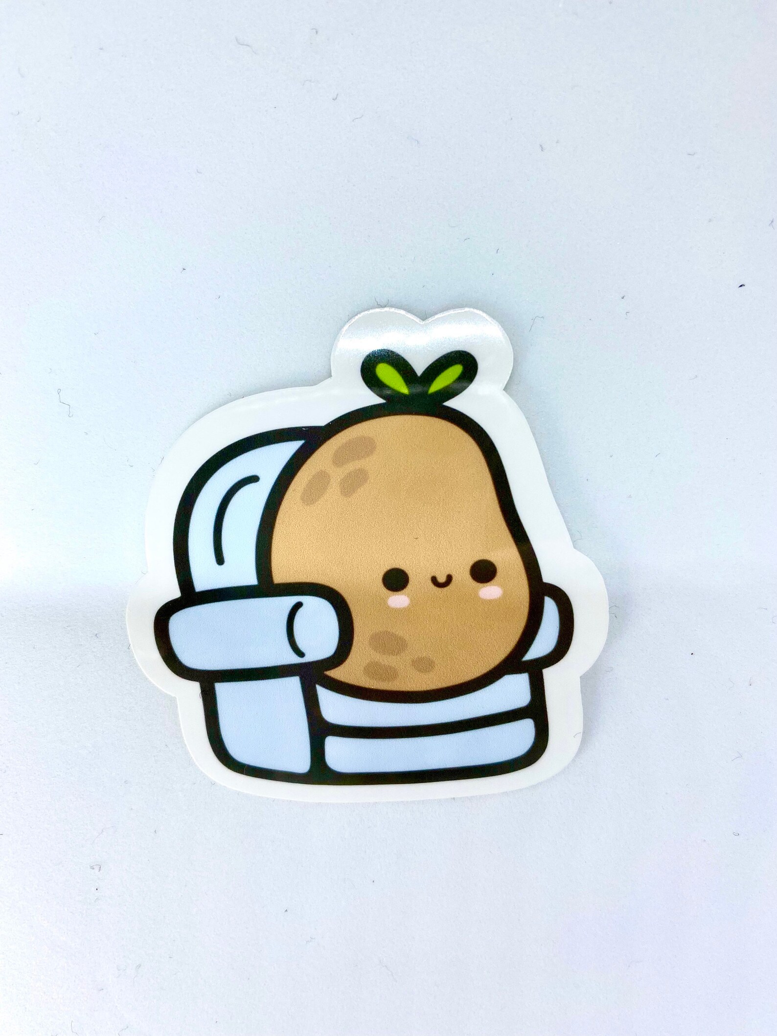 Cute Couch Potato Sticker Kawaii Couch Potato Sticker Potato Etsy