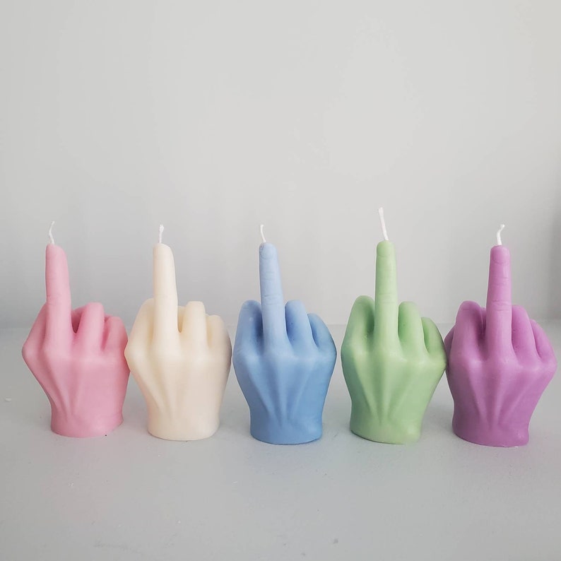 Middle finger candle, fuck it candle, cool candle, best friend gift, funny shape candle, aesthetic room decor, small candle image 2